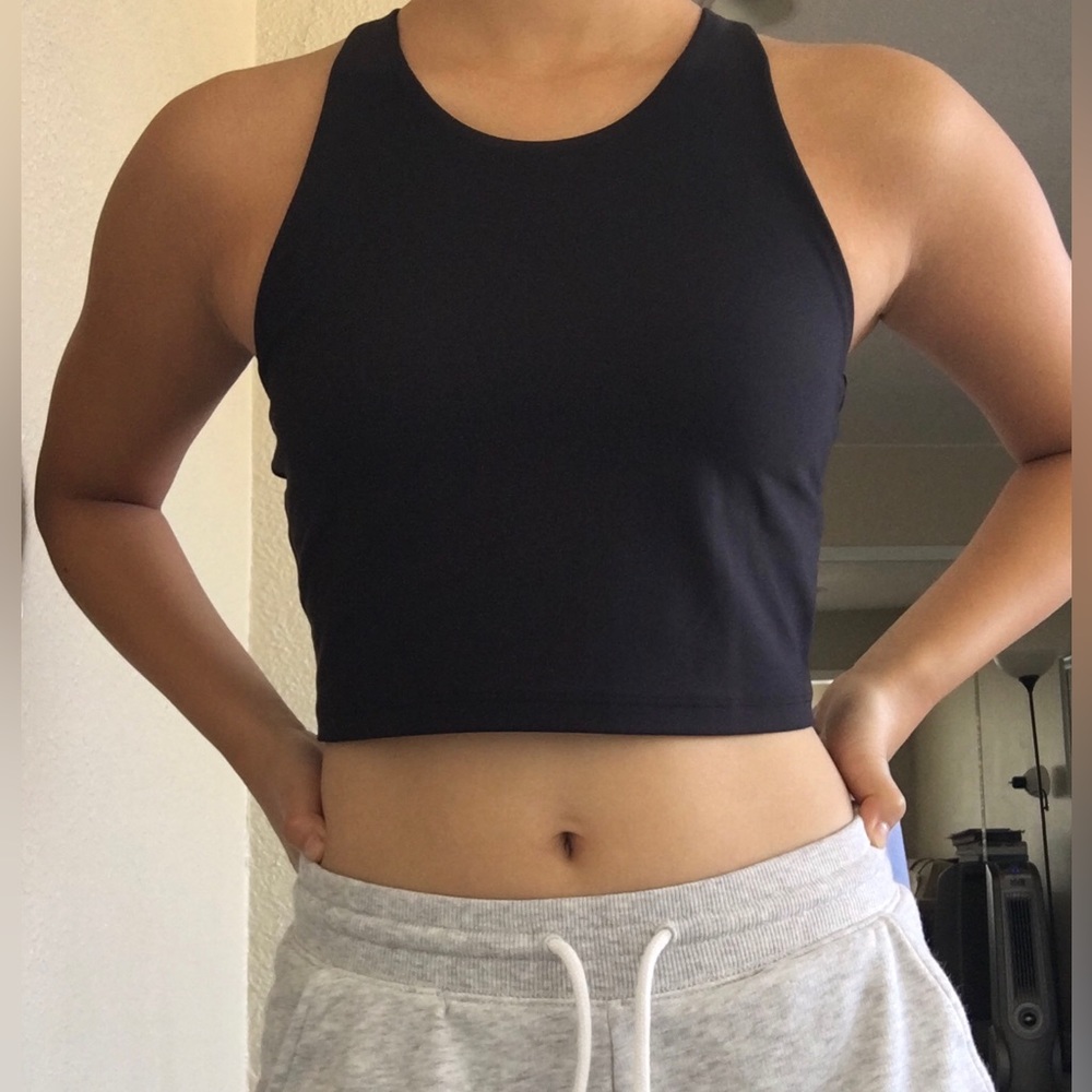 Black racerback athletic top